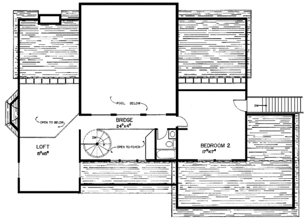 Home Plan - Contemporary Floor Plan - Upper Floor Plan #60-763
