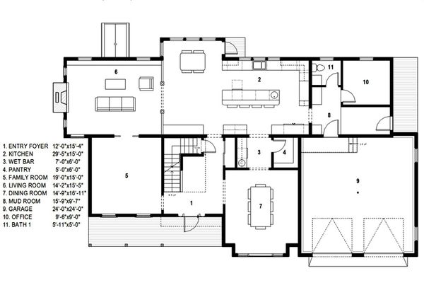 House Design - Traditional Floor Plan - Main Floor Plan #497-46