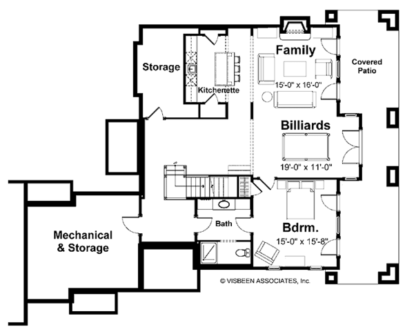 House Design - Craftsman Floor Plan - Lower Floor Plan #928-59
