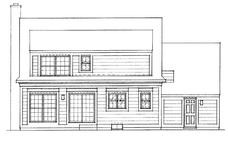 House Plan Design - Exterior - Rear Elevation for Colonial House Plan #72-998 - 3 bed, 2.5 bath