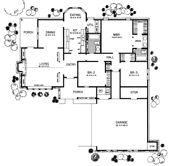 Colonial Floor Plan - Main Floor Plan #36-270