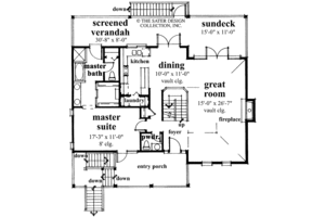 Floor Plan - Main Floor for Country House Plan #930-31 - 3 bed, 2.5 bath