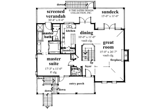 Floor Plan - Main Floor for Country House Plan #930-31 - 3 bed, 2.5 bath