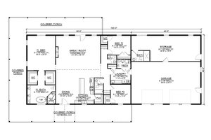 Floor Plan - Main Floor for Barndominium House Plan #1064-218 - 3 bed, 3.5 bath