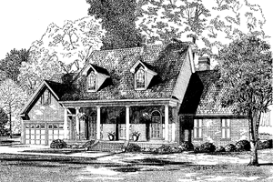 Exterior - Front Elevation 3 for Country House Plan #17-2785 - 4 bed, 3 bath