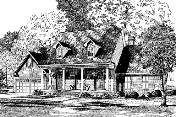 Exterior - Front Elevation 3 for Country House Plan #17-2785 - 4 bed, 3 bath