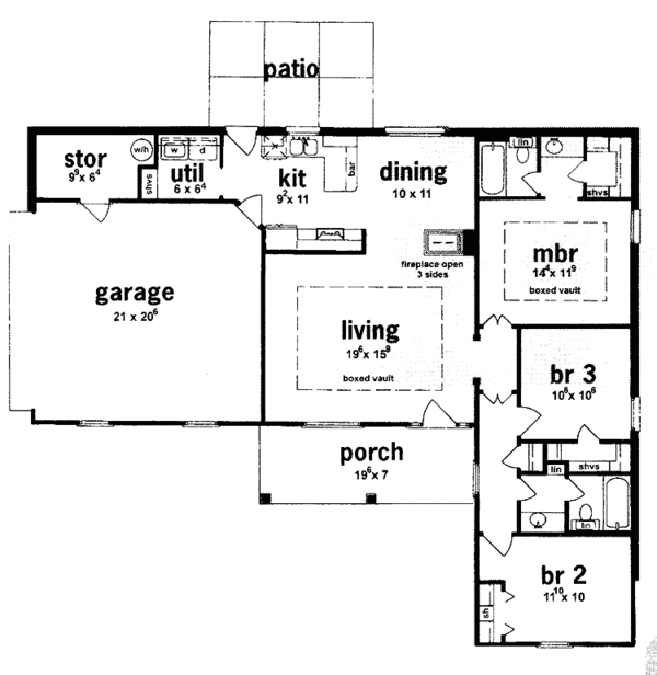 Architectural House Design - European Floor Plan - Main Floor Plan #36-584