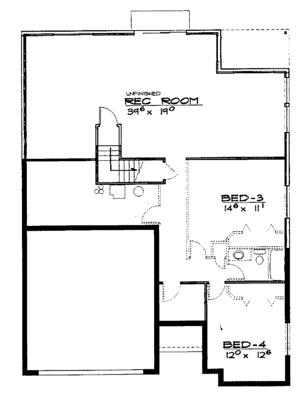 Home Plan - Ranch Floor Plan - Lower Floor Plan #308-274