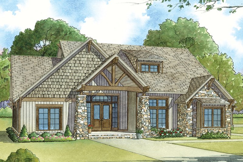 Architectural House Design - Ranch Exterior - Front Elevation Plan #17-3408