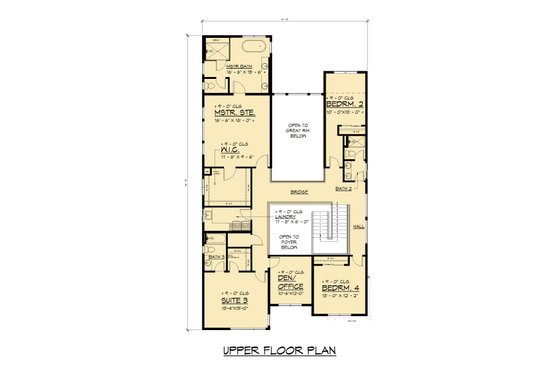 Floor Plan - Upper Floor for Modern House Plan #1066-315 - 5 bed, 4.5 bath