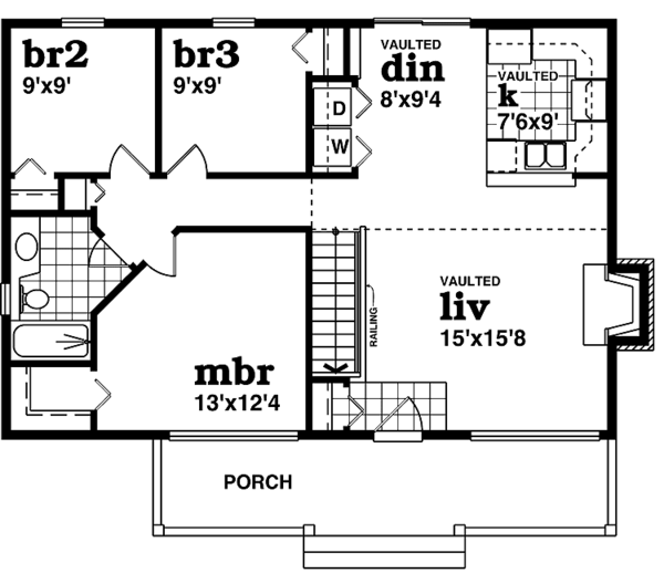 House Plan Design - Country Floor Plan - Main Floor Plan #47-1020