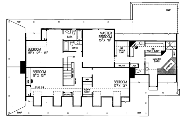 Dream House Plan - Country Floor Plan - Upper Floor Plan #72-899