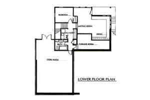 Floor Plan - Lower Floor for Contemporary House Plan #454-3 - 3 bed, 2.5 bath