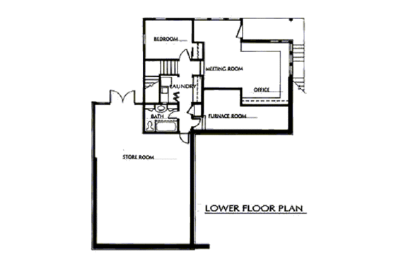 Floor Plan - Lower Floor for Contemporary House Plan #454-3 - 3 bed, 2.5 bath