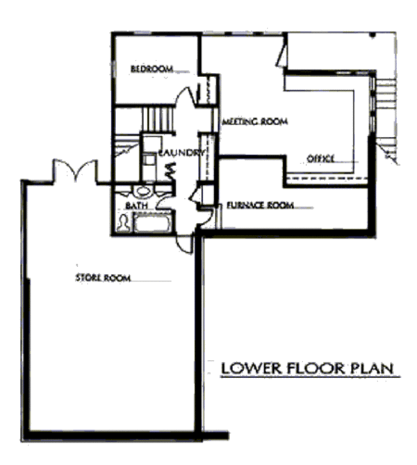Contemporary Floor Plan - Lower Floor Plan #454-3