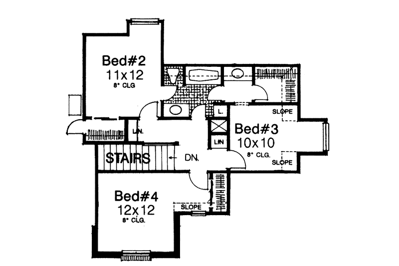 Home Plan - Floor Plan - Upper Floor for Traditional House Plan #310-1101 - 4 bed, 2.5 bath