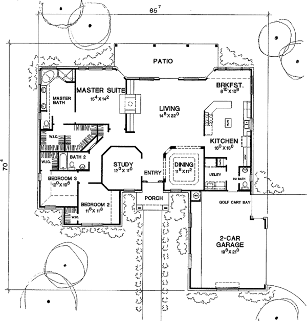 Architectural House Design - Mediterranean Floor Plan - Main Floor Plan #472-38
