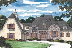 Architectural House Design - Exterior - Front Elevation for Country House Plan #453-469 - 5 bed, 6 bath