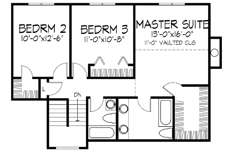 Architectural House Design - Floor Plan - Upper Floor for Contemporary House Plan #320-737 - 3 bed, 2.5 bath
