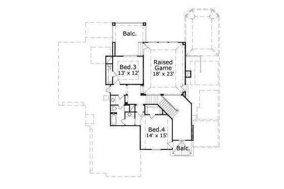 Floor Plan - Upper Floor for European House Plan #411-640 - 4 bed, 3.5 bath