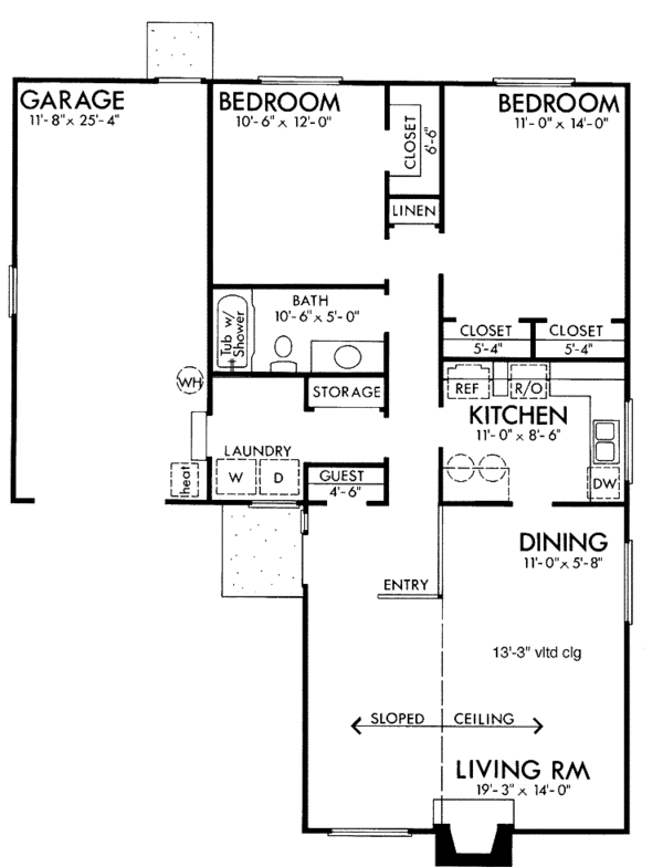 Architectural House Design - Contemporary Floor Plan - Main Floor Plan #320-771