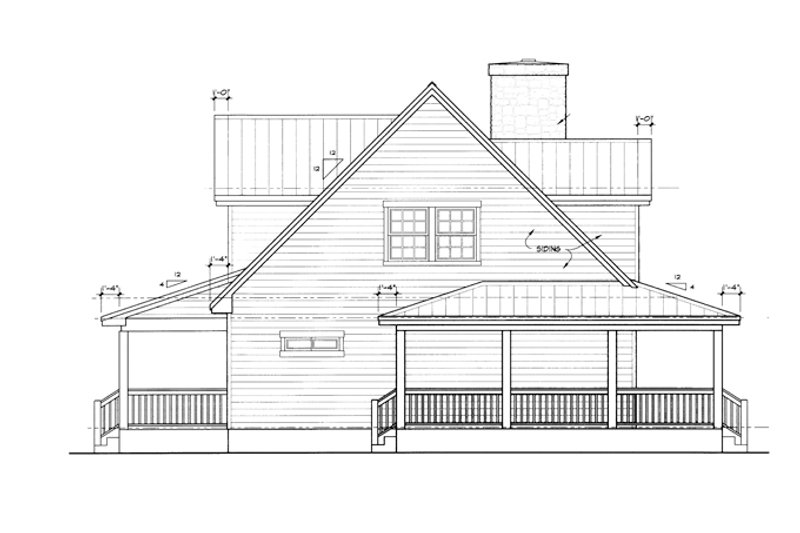 Architectural House Design - Exterior - Other Elevation 1 for Country House Plan #140-183 - 3 bed, 2 bath