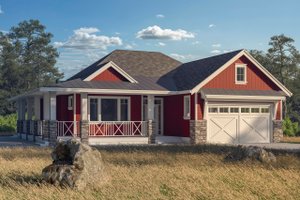 House Blueprint - Farmhouse Exterior - Front Elevation Plan #1100-65