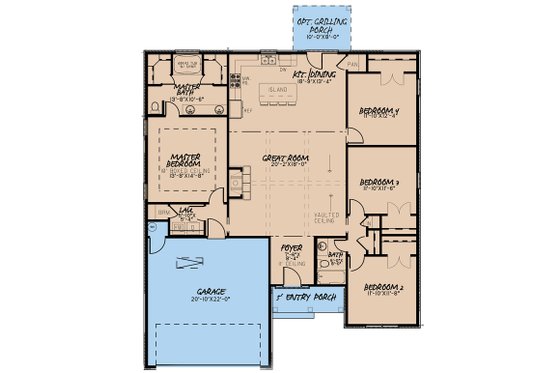 Floor Plan - Main Floor for European House Plan #923-137 - 4 bed, 2 bath