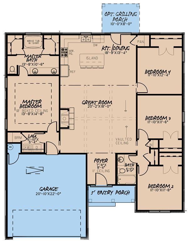 House Blueprint - European Floor Plan - Main Floor Plan #923-137