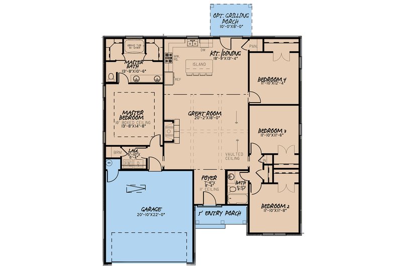 Dream House Plan - Floor Plan - Main Floor for European House Plan #923-137 - 4 bed, 2 bath