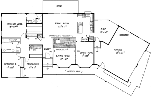 Home Plan - Ranch Floor Plan - Main Floor Plan #60-987