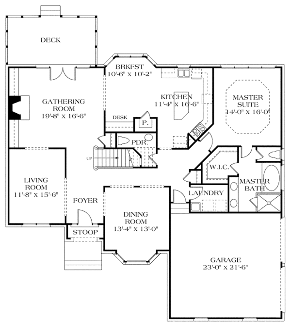 House Design - Colonial Floor Plan - Main Floor Plan #453-294