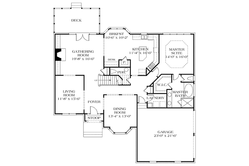Dream House Plan - Floor Plan - Main Floor for Colonial House Plan #453-294 - 4 bed, 3.5 bath