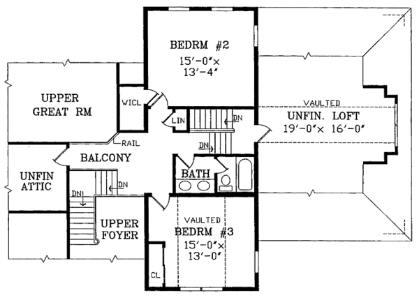 Home Plan - Victorian Floor Plan - Upper Floor Plan #314-199
