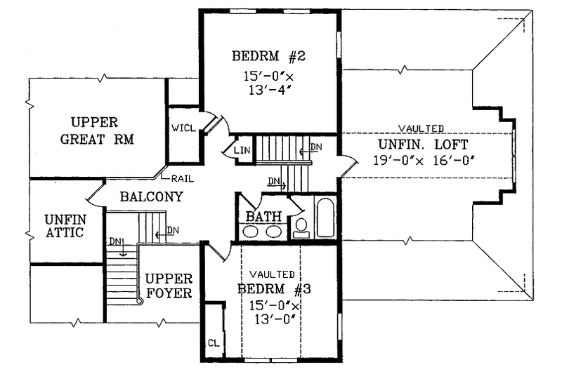 Home Plan - Floor Plan - Upper Floor for Victorian House Plan #314-199 - 3 bed, 3 bath