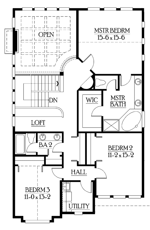 Country Floor Plan - Upper Floor Plan #132-298