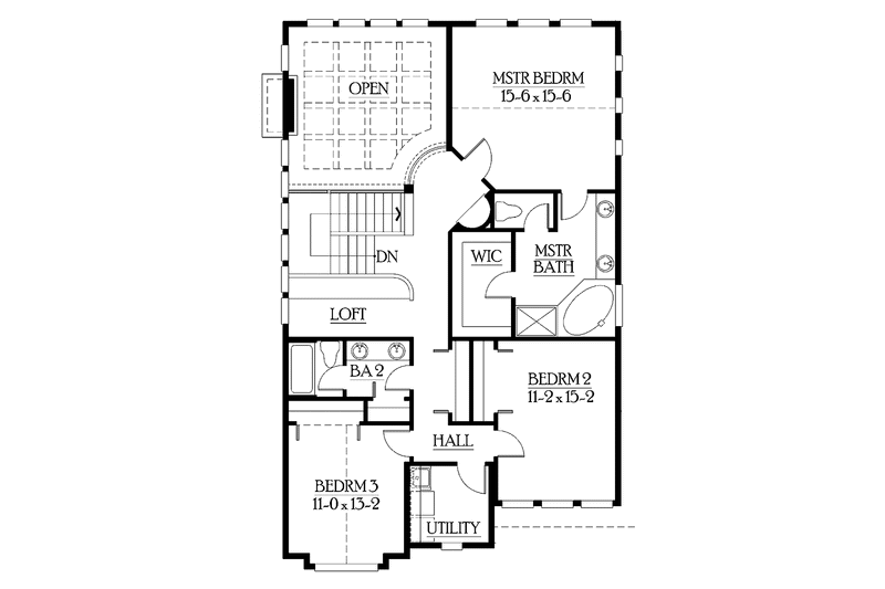Home Plan - Floor Plan - Upper Floor for Country House Plan #132-298 - 3 bed, 2.5 bath