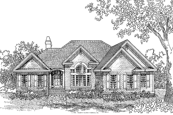 Exterior - Front Elevation for Ranch House Plan #929-274 - 3 bed, 2 bath