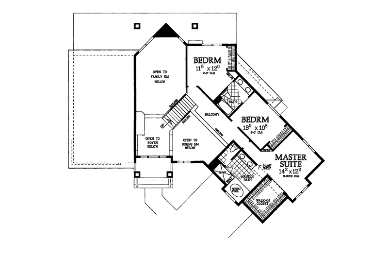 Home Plan - Floor Plan - Upper Floor for Contemporary House Plan #72-952 - 3 bed, 3 bath