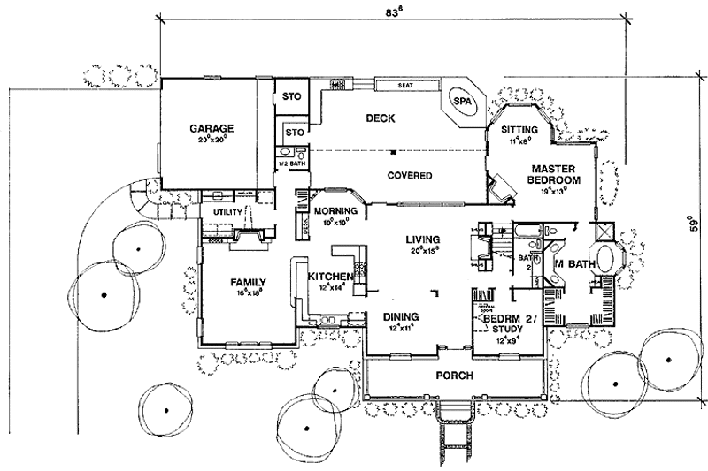 Home Plan - Floor Plan - Main Floor for Classical House Plan #472-92 - 4 bed, 3.5 bath
