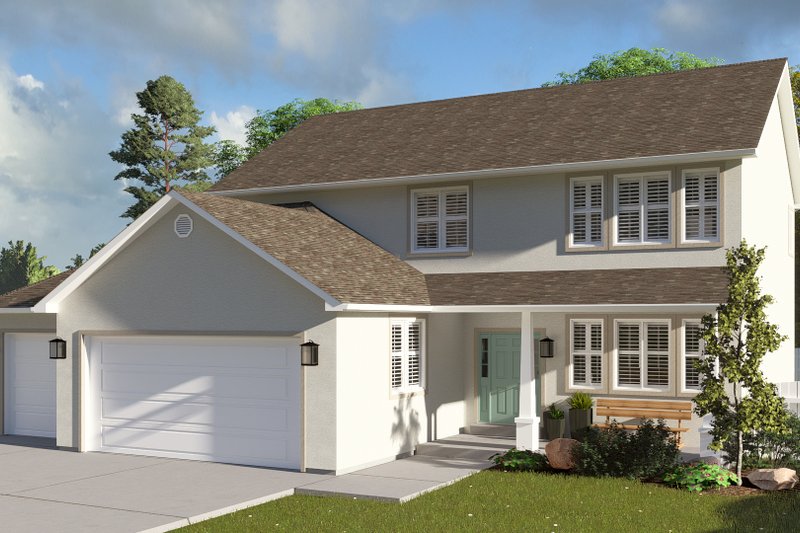 Dream House Plan - Exterior - Front Elevation 4 for Traditional House Plan #1060-208 - 4 bed, 2.5 bath