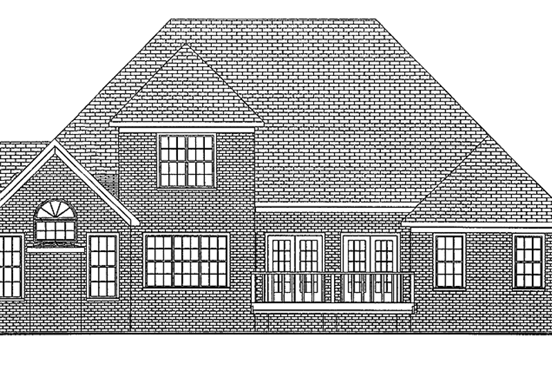 Home Plan - Exterior - Rear Elevation for Mediterranean House Plan #56-651 - 3 bed, 3.5 bath