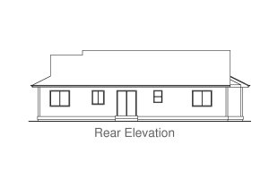 Exterior - Rear Elevation for Craftsman House Plan #53-598 - 3 bed, 2 bath