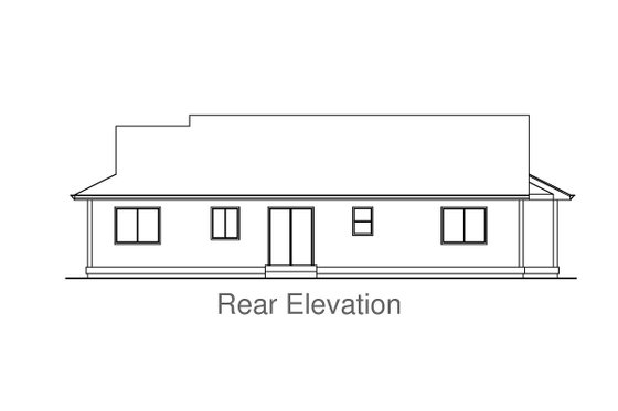 Exterior - Rear Elevation for Craftsman House Plan #53-598 - 3 bed, 2 bath