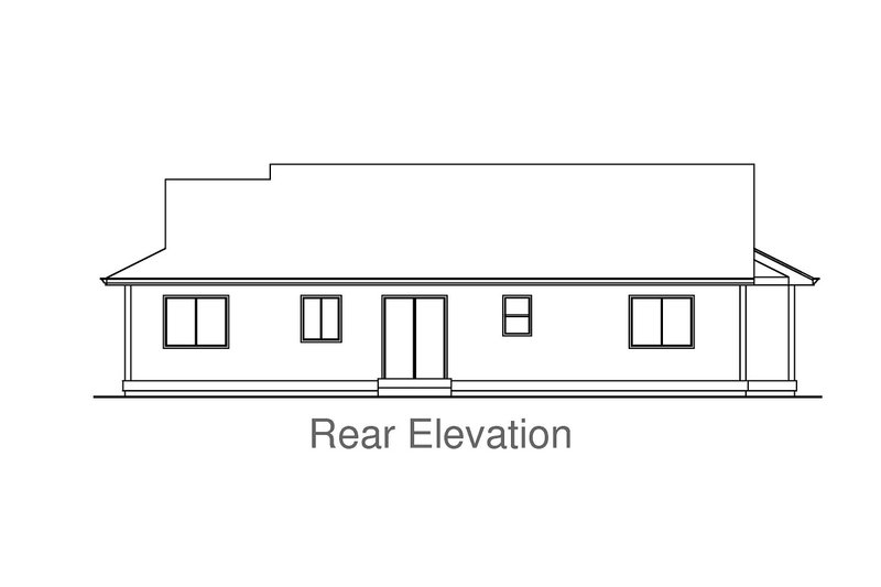 Architectural House Design - Exterior - Rear Elevation for Craftsman House Plan #53-598 - 3 bed, 2 bath