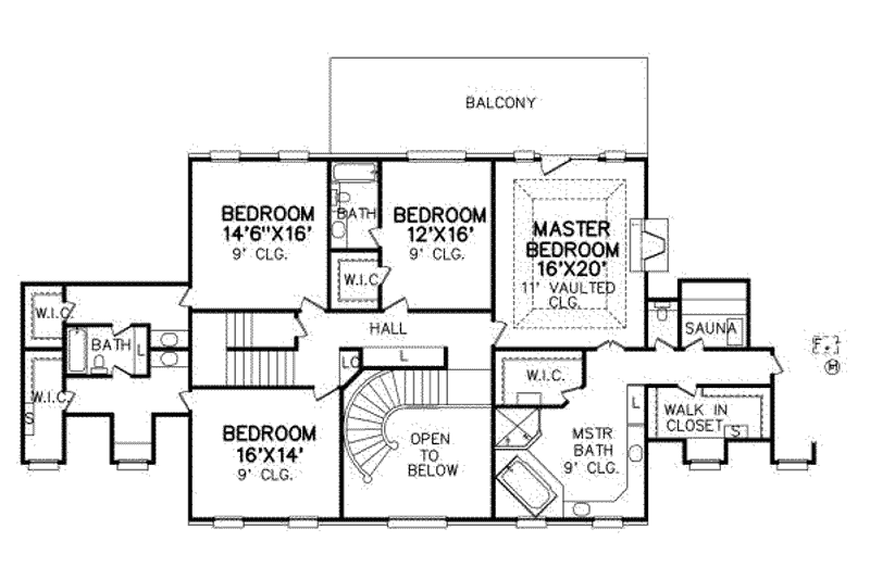 House Plan Design - Floor Plan - Upper Floor for Colonial House Plan #65-181 - 5 bed, 4.5 bath