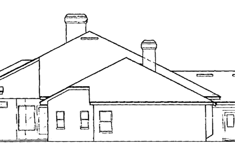 Home Plan - Exterior - Rear Elevation for Mediterranean House Plan #417-453 - 3 bed, 2.5 bath