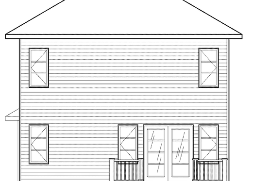Exterior - Rear Elevation for Contemporary House Plan #23-2482 - 3 bed, 2.5 bath
