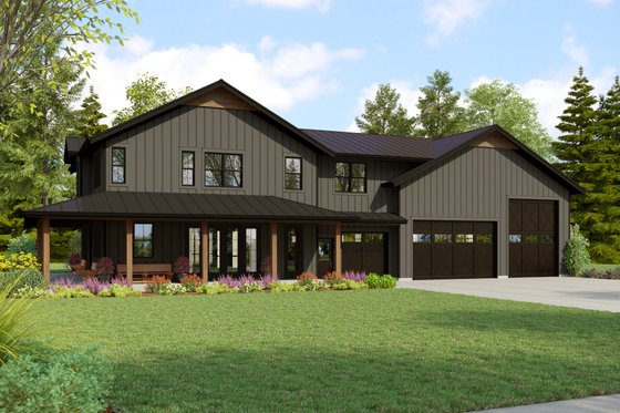 Exterior - Front Elevation 3 for Country House Plan #48-1113 - 3 bed, 3.5 bath