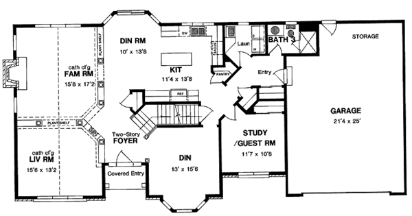 House Plan Design - Traditional Floor Plan - Main Floor Plan #316-136